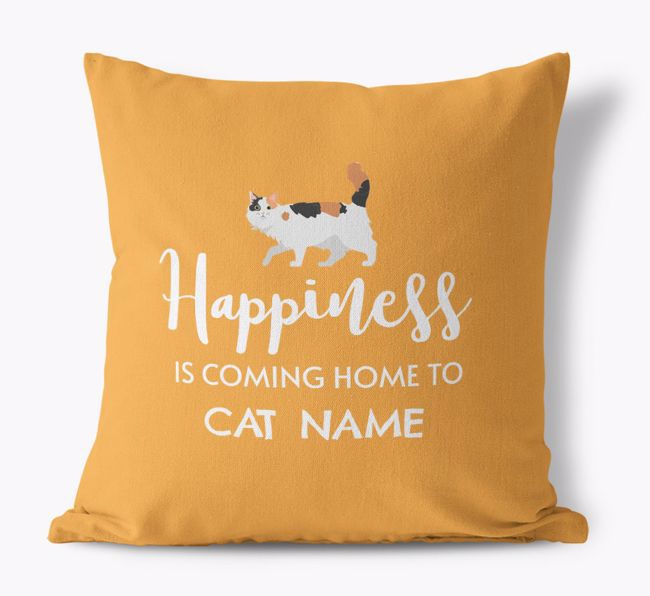 Happiness Is ... : Personalised {breedCommonName} Canvas Cushion